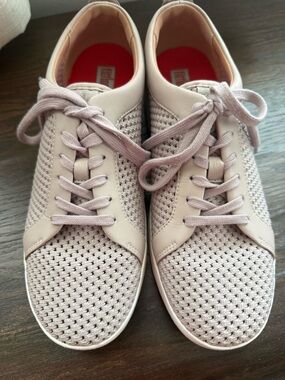 FitFlop Blush Pink Knit Lace-Up Sneakers